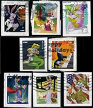 Estados Unidos #5495 - 5496 y #5498 - 5503  2020  Autoadhesivas en papel "80 Años de Bugs Bunny"