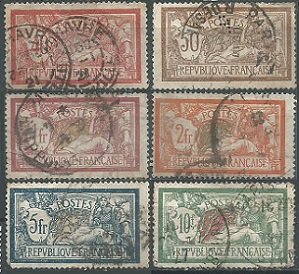 Francia #121, #123, #125, #127 y #130 - 131 1906