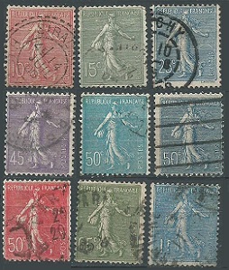 Francia #138 - 139, #141, #143 - 146, #150 y #154 1903