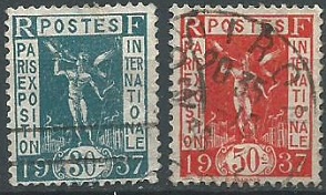Francia #316 y #318 1936
