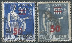 Francia #401 y #406 1941