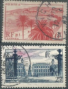 Francia #573 (1946) y #575 (1948)
