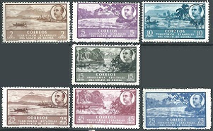 Guinea Española  #305 - 309, #311 y #313  1949