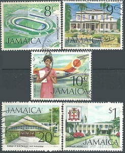 Jamaica #349 - 351, #353 y #356  1972