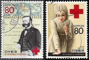 Japon #3113 - 3114 2009 Serie completa Scott $2.50 "Dia de la Cruz Roja"