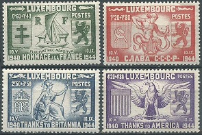 Luxemburgo #B117 -B120 1944 Serie completa Nuevas