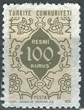 Turquia #O129   1972 Nueva SG