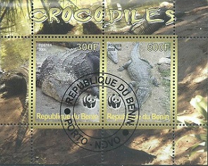 Benin Mi#BJ 1498  Minipliego  CTO  "Cocodrilos