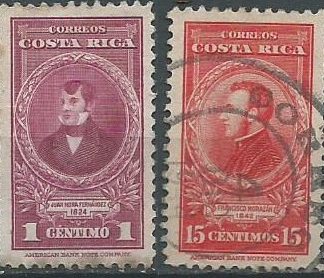 COSTA RICA  #224 y #228   1943