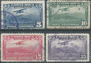 COSTA RICA  #C216 - C219     1952  Serie completa