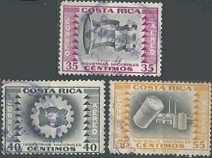 COSTA RICA  #C233 - C234 y #C237  1954