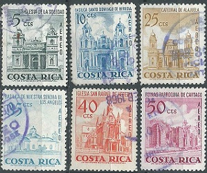 COSTA RICA  #C452 - C453, #C455, #457 - 458 y #450    1967