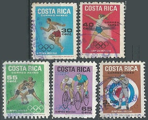 COSTA RICA  #C481 - #C484 - #C487   1968