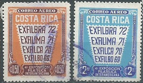 COSTA RICA  #C543 - 544  1972  Serie completa