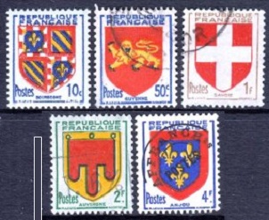 Francia #616 - 620  1949  serie completa