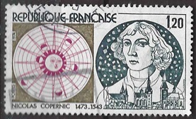Francia #1416  1974  "500 años del natalicio de Nicolas Copérnico"