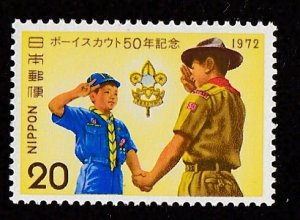 Japon #1130 1972 Nueva NH "50º aniversario de los Boy Scouts de Japón"