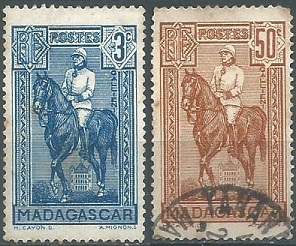 Madagascar #180 y #182    1940
