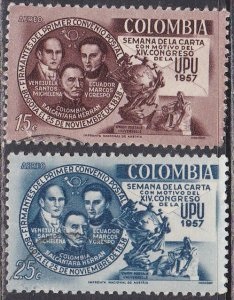 COLOMBIA #C302 - C303  1957  Serie completa