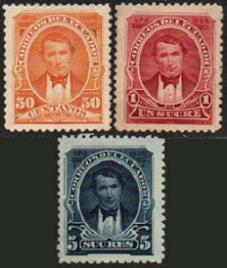 Ecuador #52 - 54  1881  Nuevas  sin goma (NH)