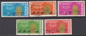 Ecuador  #C435-C437  y  #C439-C440   1965