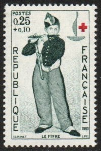 Francia #B375 1963 Nueva (Hinged) "Pro Cruz Roja"