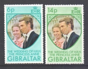 Gibraltar #305 - 306   1973  Serie completa Nueva  NH