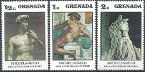 Granada #676 - 678 1975  Nuevas  NH "Obras de Miguel Ángel"
