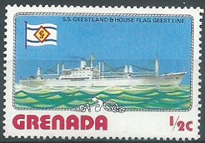 Granada #764 1976 Nueva NH  "S.S. Geestland y bandera de la compañia"