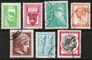 Grecia #632 - 638  1959  Serie completa "Arte en la mitología griega"