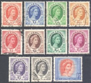 Rodesia y Nyasalandia  #141 - 150  1954