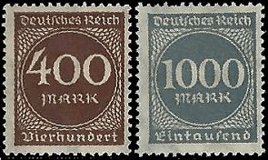 Alemania #232 y #234  1922 Nuevas NH