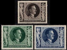 Alemania #B231 - B233  1943   Nuevas NH.(#B231 SG) "Adolf Hitler"