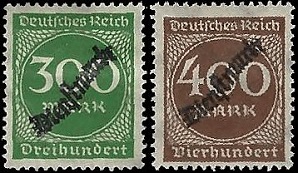 Alemania #O26 - O27  1923  Nueva (Hinged)