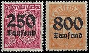 Alemania #O32 - O33  1923  Nueva (Hinged)