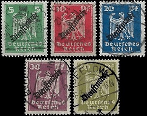 Alemania #O54 - O58  1924