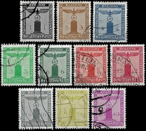 Alemania #S1 - S9 y #S11 1938 Cat. $37.50 "Svastica y águila"