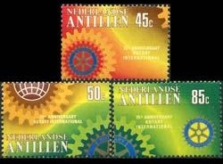 Antillas Neerlandesas #449 - 451 1980 Serie completa Nuevas NH "Club de Rotarios""