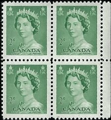 Canada #326 1953 Cuadro Nuevas NH