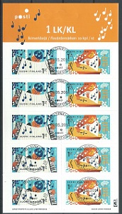 FINLANDIA #1462A - 1462B 2014 Autoadhesivas Pliego de 10 CTO "Musica - Europa"
