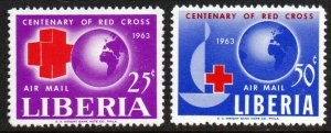 LIBERIA #C153 - C154 1963 Serie completa Nuevas (Hinged)