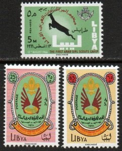 Libia #307 - 309  1966  Serie completa   Nueva LH  "Scouts"