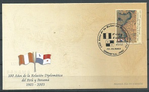 PERU #1362 2003  FDC  "100 años de relaciones diplomáticas con Panamá"