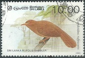 Sri Lanka #839b  1990  "Charlatán rufo"