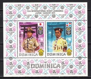 Dominica #327a   1971  Hoja Souvenir  Nueva NH