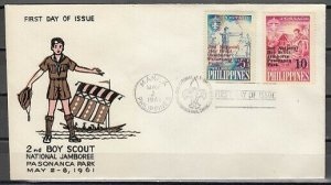 Filipinas #832 - 833  1961  Serie completa en FDC