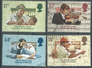 Gran Bretaña #1067 - 1070 1984 Serie completa "50 años del Consejo Britanico"