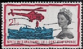 Gran Bretaña #395  1963 "Helicóptero - IX Conferencia Internacional de Botes Salvavidas"