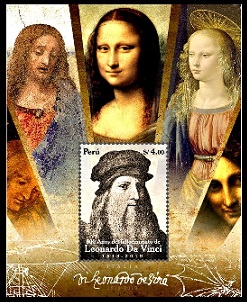 Peru Yt#PE BF98  Enero (January) 30, 2020 500 Años del Fallecimiento de Leonardo da Vinci