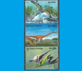 Santo Tomé y Príncipe  Mi#BL527d -L527e  2004 "Dinosaurios"
